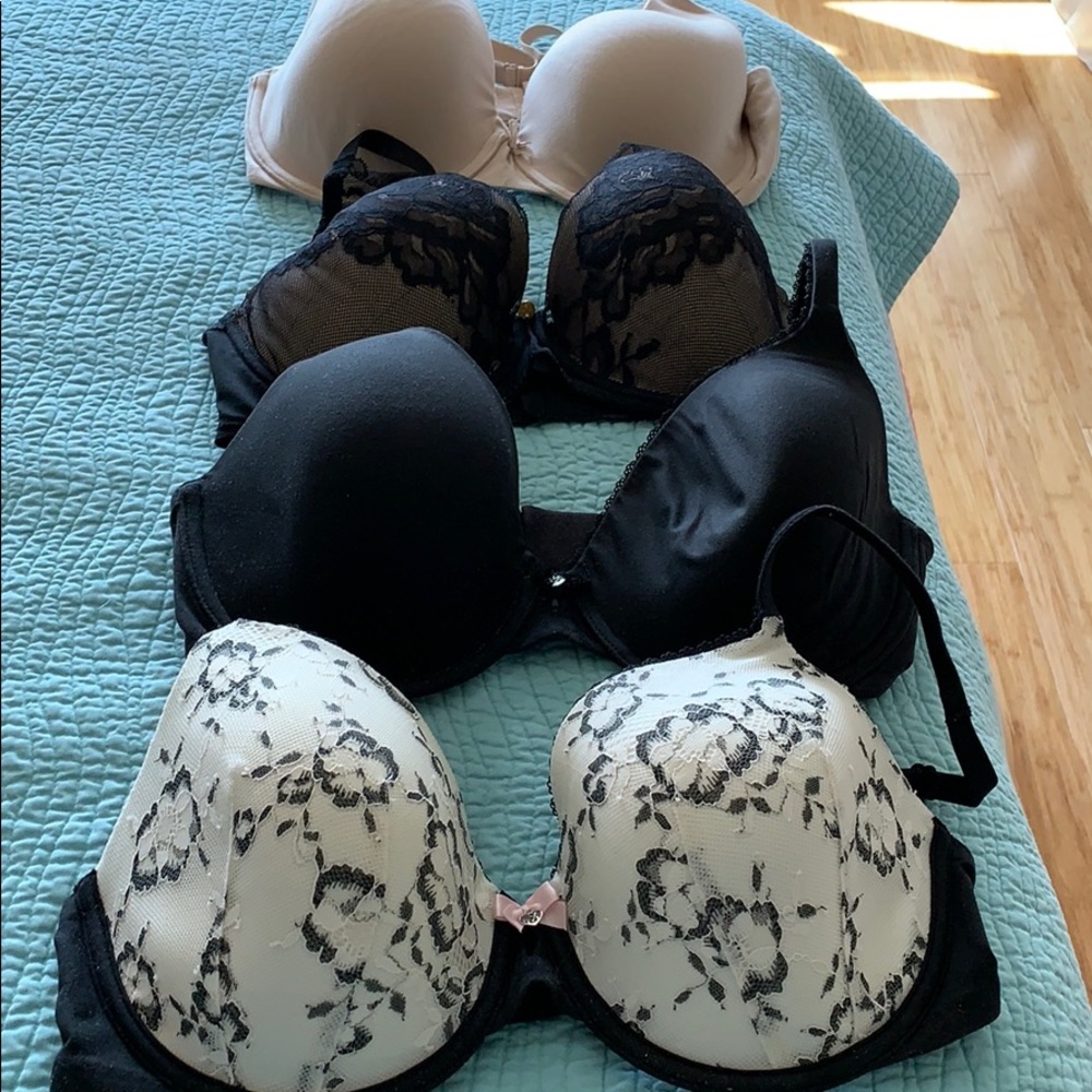 Three available bras  34DD- 20.00 each